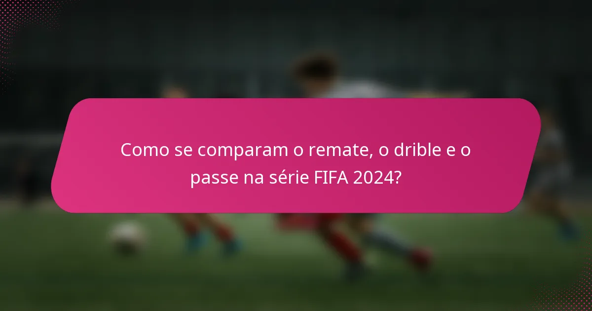 Como se comparam o remate, o drible e o passe na série FIFA 2024?